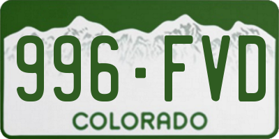 CO license plate 996FVD