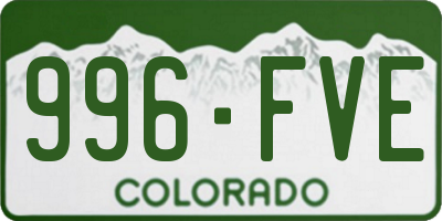 CO license plate 996FVE