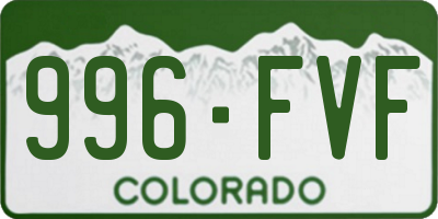 CO license plate 996FVF