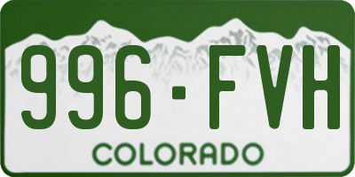 CO license plate 996FVH