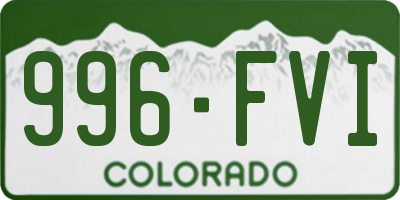 CO license plate 996FVI
