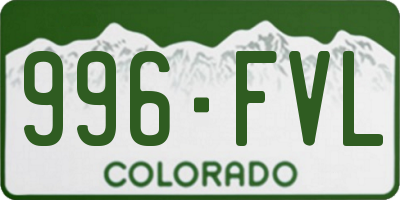 CO license plate 996FVL