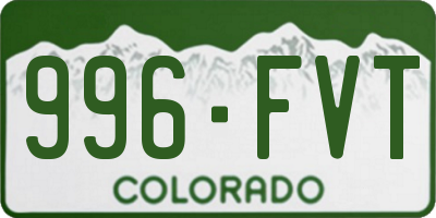 CO license plate 996FVT