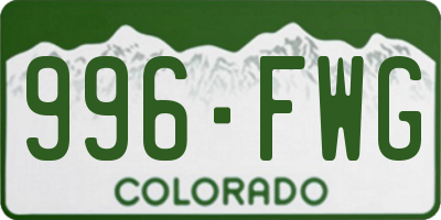 CO license plate 996FWG