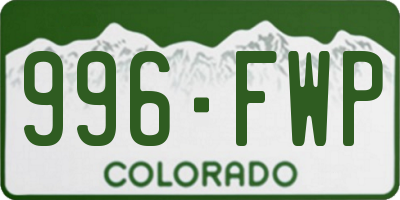 CO license plate 996FWP