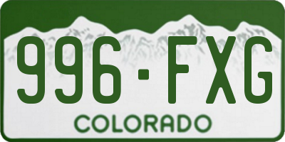CO license plate 996FXG