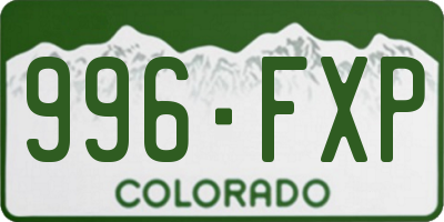 CO license plate 996FXP