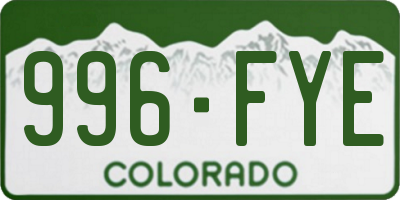 CO license plate 996FYE