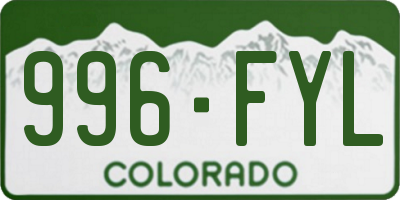 CO license plate 996FYL