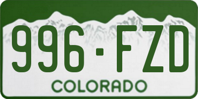 CO license plate 996FZD