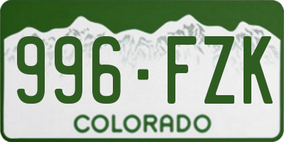 CO license plate 996FZK