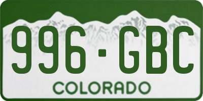 CO license plate 996GBC