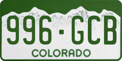 CO license plate 996GCB