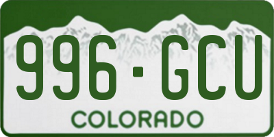 CO license plate 996GCU