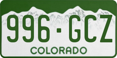 CO license plate 996GCZ