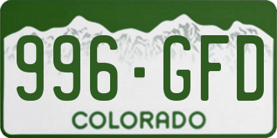 CO license plate 996GFD