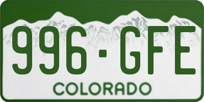 CO license plate 996GFE