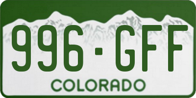 CO license plate 996GFF