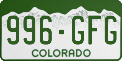 CO license plate 996GFG