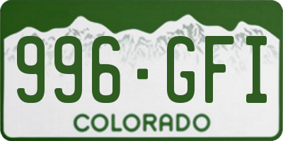 CO license plate 996GFI
