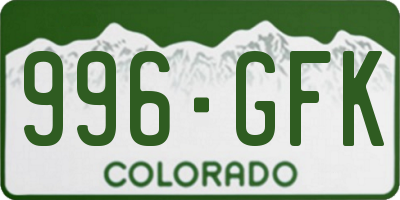 CO license plate 996GFK