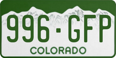 CO license plate 996GFP