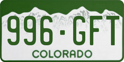 CO license plate 996GFT