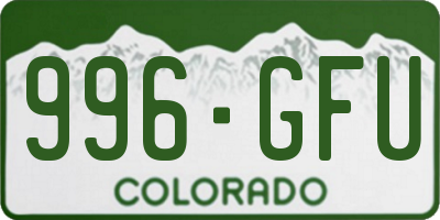 CO license plate 996GFU