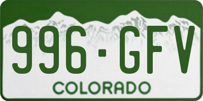 CO license plate 996GFV