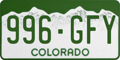 CO license plate 996GFY