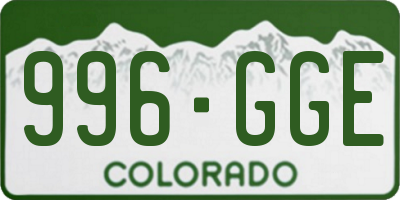 CO license plate 996GGE