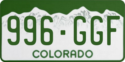 CO license plate 996GGF