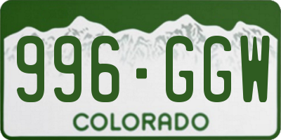 CO license plate 996GGW