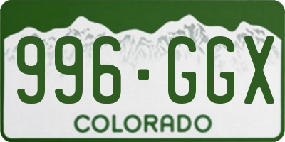 CO license plate 996GGX