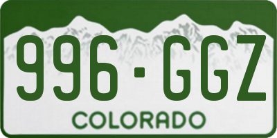 CO license plate 996GGZ