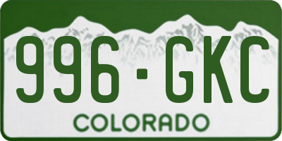 CO license plate 996GKC