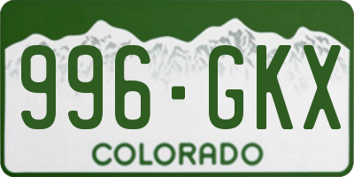 CO license plate 996GKX