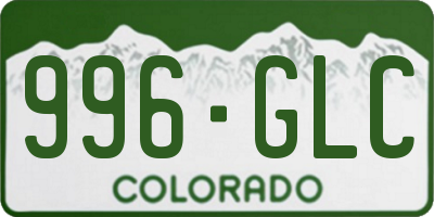 CO license plate 996GLC