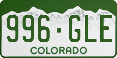 CO license plate 996GLE