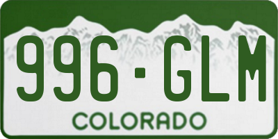 CO license plate 996GLM