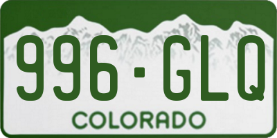 CO license plate 996GLQ