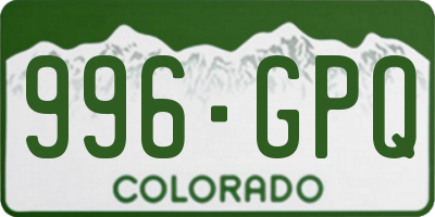 CO license plate 996GPQ