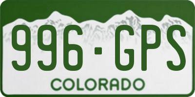 CO license plate 996GPS