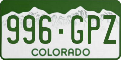 CO license plate 996GPZ