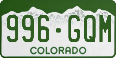 CO license plate 996GQM