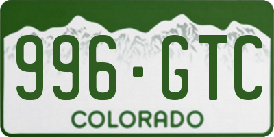 CO license plate 996GTC