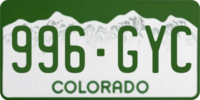 CO license plate 996GYC