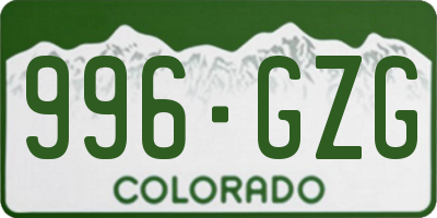 CO license plate 996GZG