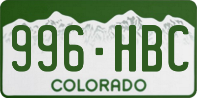 CO license plate 996HBC