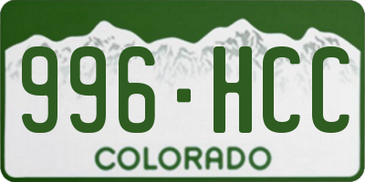 CO license plate 996HCC